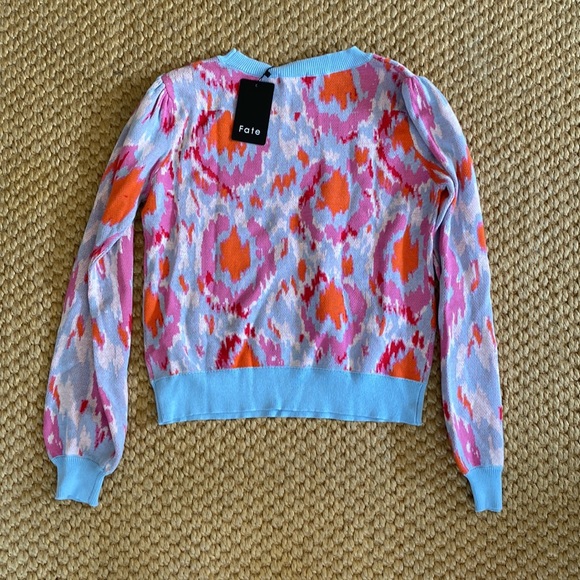 Fate Ikat Puff Sleeve Sweater - medium - Picture 6 of 6